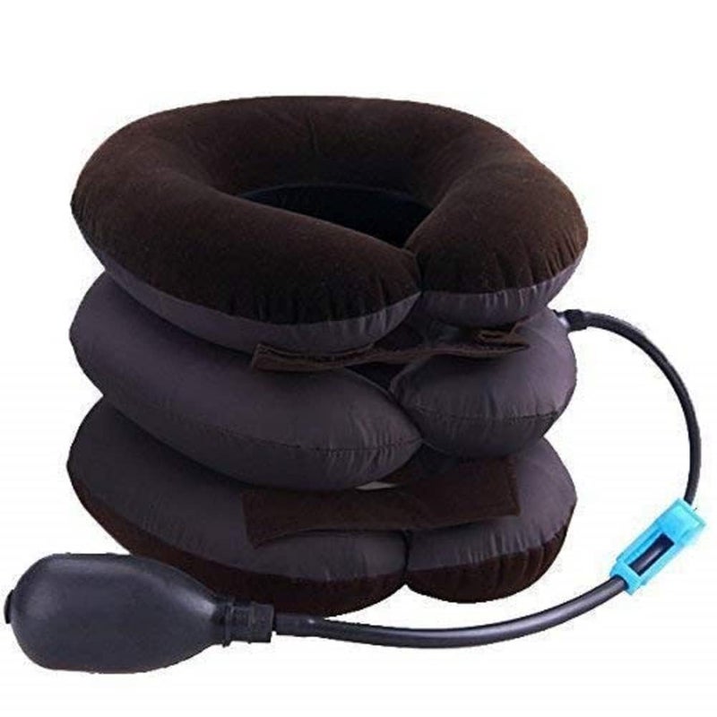 DIKPUL GROUP DIKPUL GROUP Portable Neck Pillow Air Bag Three Layers Inflatable Pillow for Cervical Spine Neck Rest Support Massagers Pillow, Head Shoulder Pain Relief Massager Pillow (Multicolor)  - Image 1