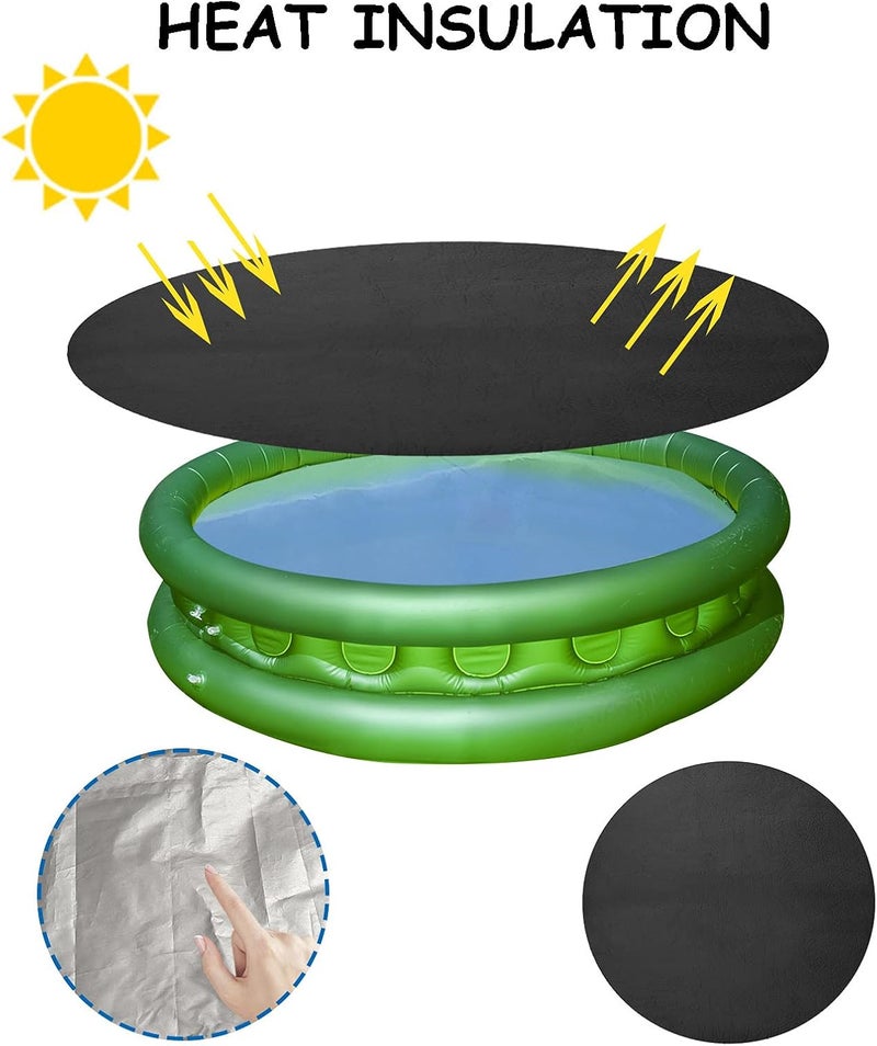woobles 4-15ft Solar Pool Cover, Round Pool Cover for Above Ground Pool In-Ground Pool Frame Swimming Pools Inflatable Pool,Reduce Water Evaporation Keep Warm Rainproof Dust Protector Easy Set (7.9ft, Black) - Image 5