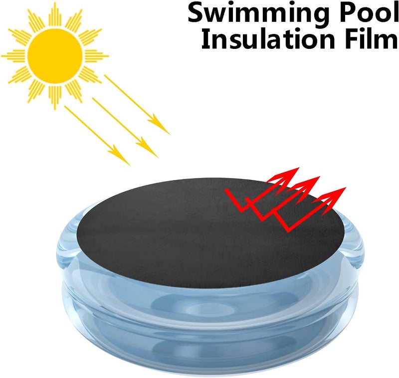 woobles 4-15ft Solar Pool Cover, Round Pool Cover for Above Ground Pool In-Ground Pool Frame Swimming Pools Inflatable Pool,Reduce Water Evaporation Keep Warm Rainproof Dust Protector Easy Set (7.9ft, Black) - Image 2