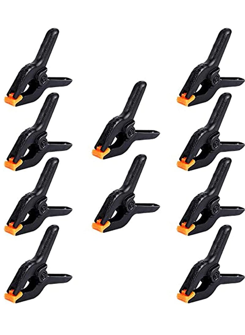 KASTWAVE 10 Packs Small Spring Clamps 3.5 Inch Professional Plastic Heavy Duty for Crafts or Plastic Clips and Backdrop Clips Clamps for Backdrop Stand Photography, Home Improvement - Image 1