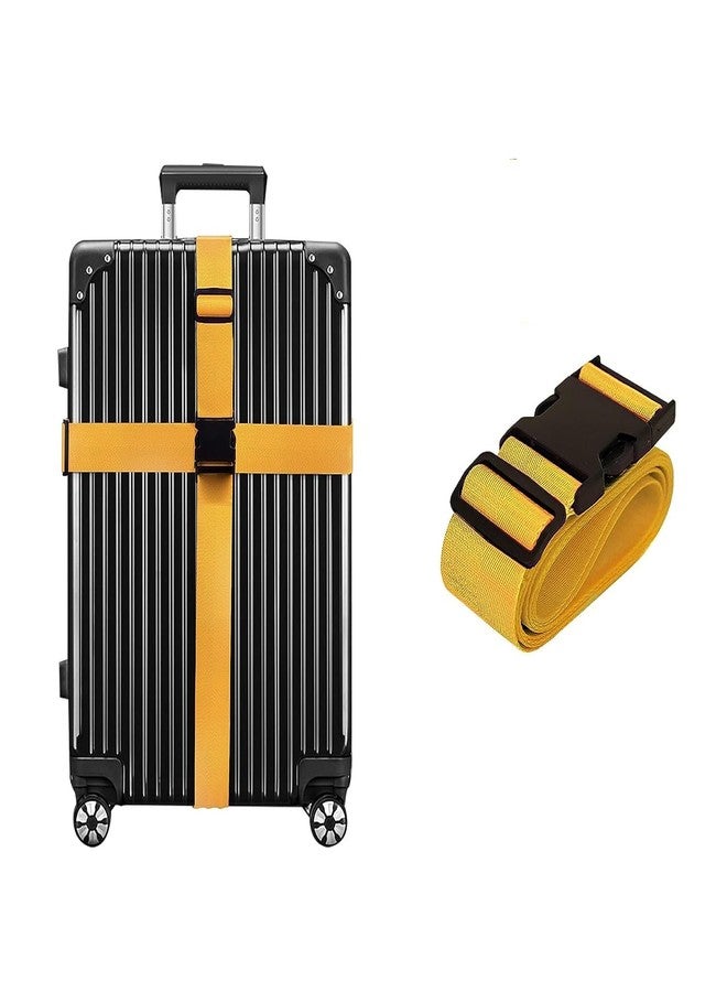 Rasdion Luggage Strap for Suitcases, Travel Safety Straps Belt with TSA Number Lock Buckle for Suitcases, Trolleys and All Kind of Luggage (1, Yellow)
