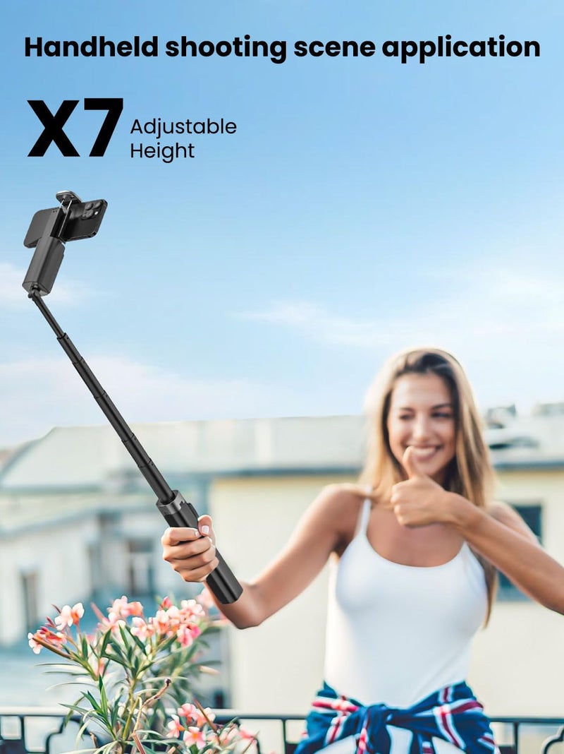 AOCHUAN Auto Face TrackingTripod, w/Gesture Control for iPhone,Extendable Pole, 360Â° Rotating Selfie Stick,Wireless Remote,Video Recording 4-Leg Stable & Portable Tripod - Image 4
