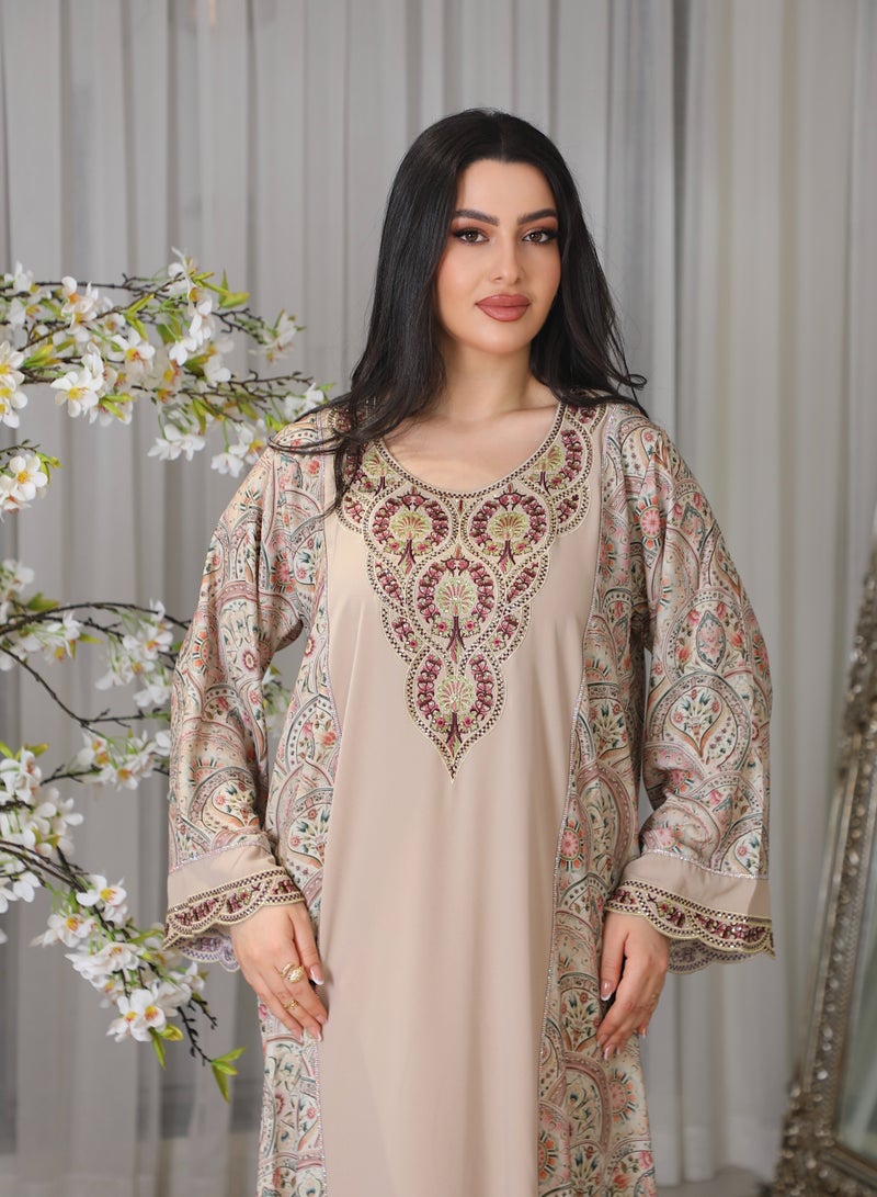 Bint Al Bilad Bint Al Bilad Women's Summer Long Luxury Jalabiya | jalabiya for women, Full-Length Kaftan Dress for Eid, Wedding, Special Occasions | Embroidered Saudi Abaya | Modest Islamic Clothing  - Image 2