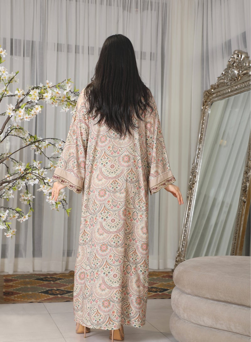 Bint Al Bilad Bint Al Bilad Women's Summer Long Luxury Jalabiya | jalabiya for women, Full-Length Kaftan Dress for Eid, Wedding, Special Occasions | Embroidered Saudi Abaya | Modest Islamic Clothing  - Image 3