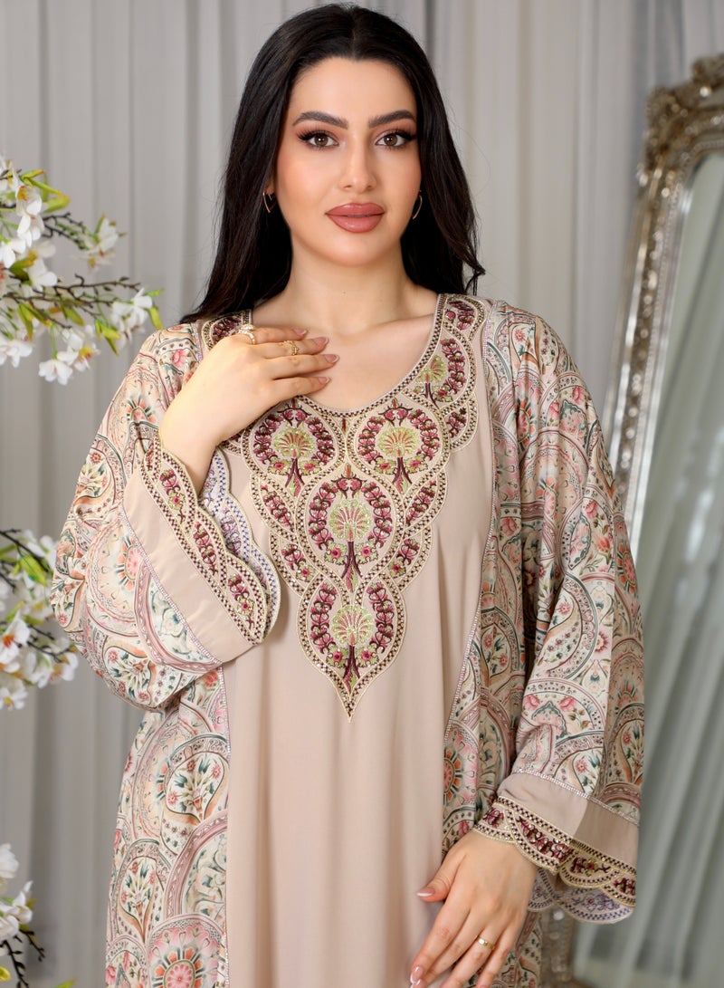 Bint Al Bilad Bint Al Bilad Women's Summer Long Luxury Jalabiya | jalabiya for women, Full-Length Kaftan Dress for Eid, Wedding, Special Occasions | Embroidered Saudi Abaya | Modest Islamic Clothing  - Image 5