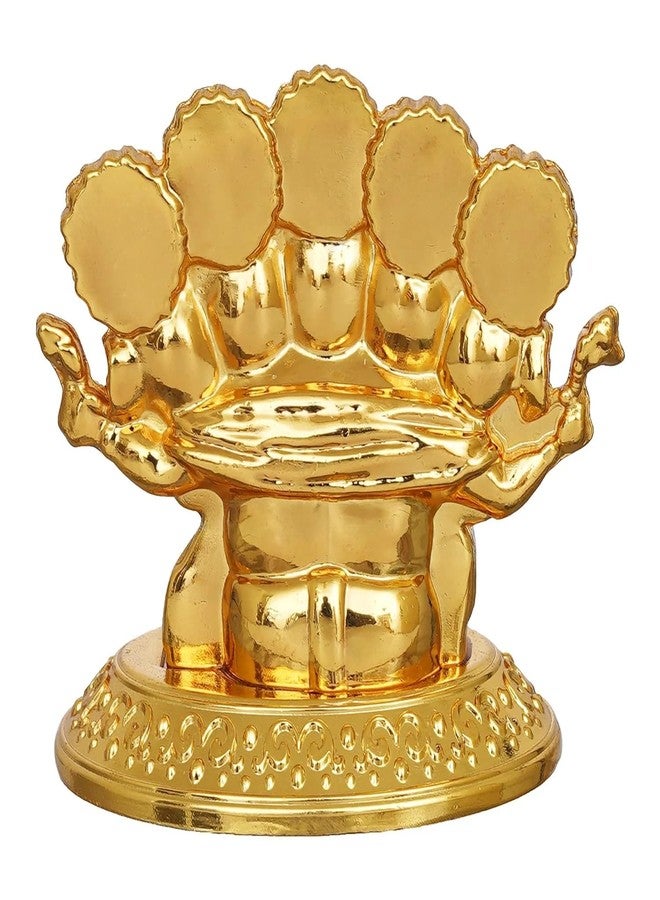 Tarash Luxe Premium Panchmukhi Metal Ganesha Idol Statue Showpiece for Car Dashboard, Home Temple and Office Decor |(2.5 x 1.77 x 2.56 Inches) Gold - Image 3