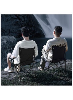 TREYO Premium XL Foldable Camping Chair with Carry Bag - Lightweight, Compact, and Sturdy for Outdoor Adventures（42*42*72 Black）  - Image 2
