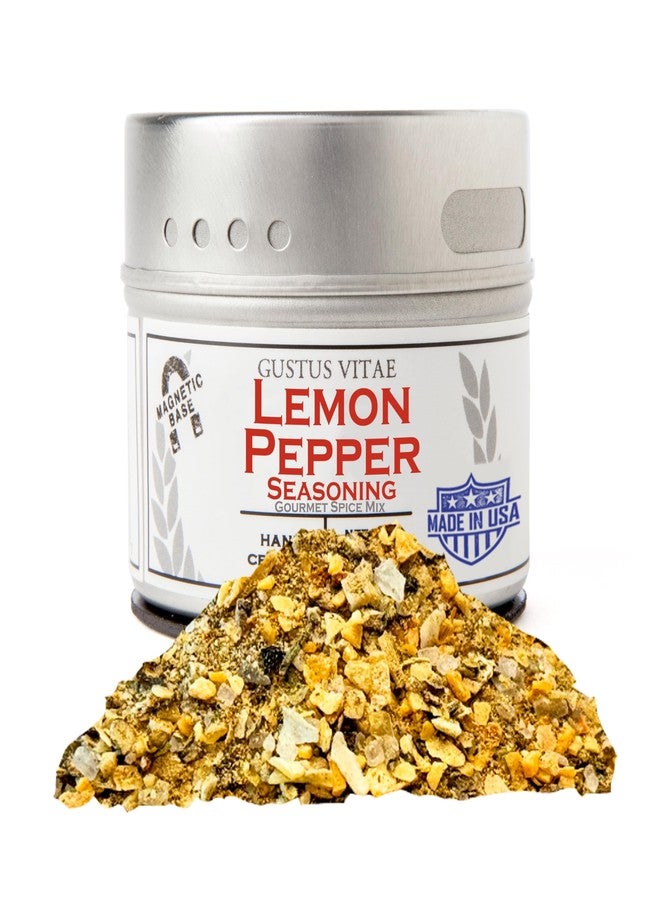 GUSTUS VITAE Lemon Pepper Seasoning | All Natural | Non GMO | Hand Crafted | 2.2 oz (62 g) | Gourmet Spice Mix | Small Batch | Artisanal Rub | Seasoning Pack | Magnetic Tin | Gustus Vitae | #251 - Image 1