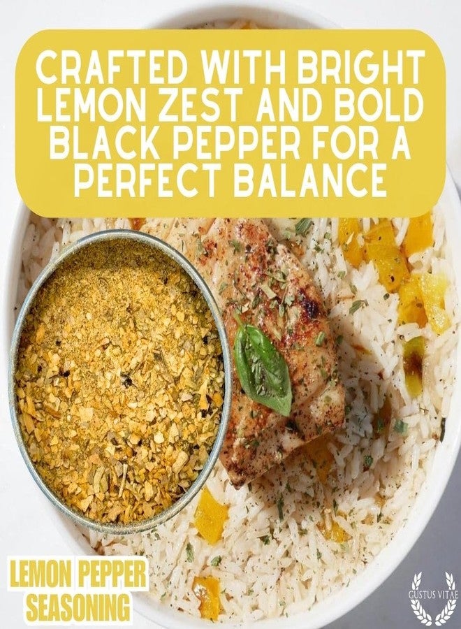 GUSTUS VITAE Lemon Pepper Seasoning | All Natural | Non GMO | Hand Crafted | 2.2 oz (62 g) | Gourmet Spice Mix | Small Batch | Artisanal Rub | Seasoning Pack | Magnetic Tin | Gustus Vitae | #251 - Image 4