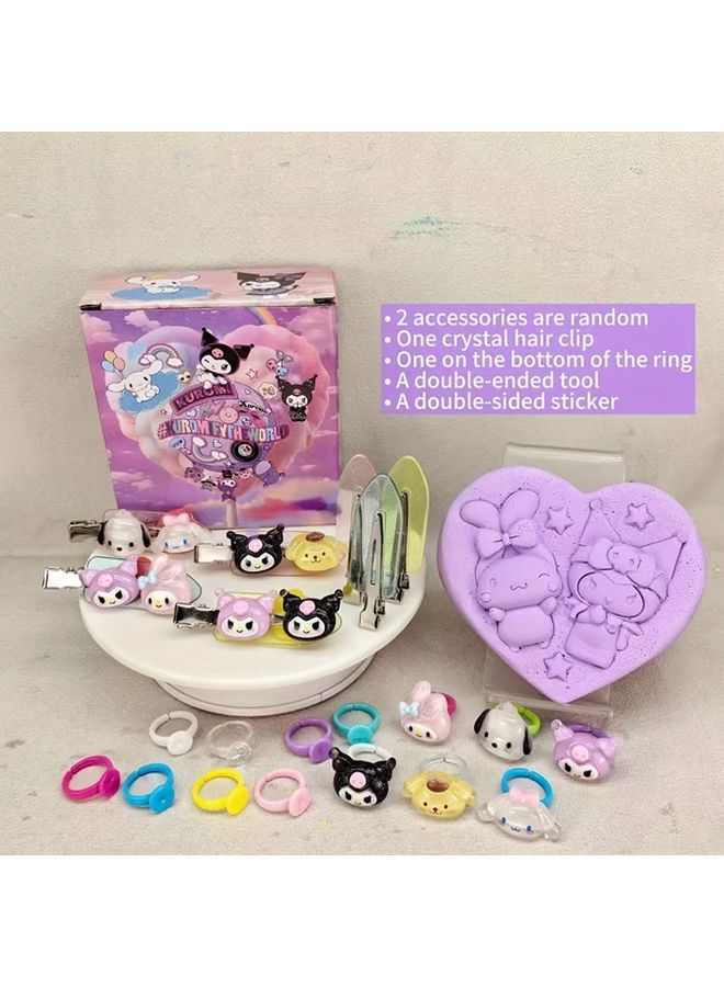 Hello Kitty Kuromi DIY Hairpin Ring Archaeological Treasure Digging Educational Toy - Image 1