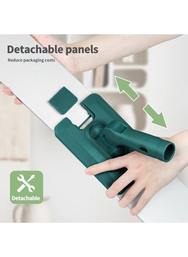 CQT Commercial Flat Microfiber Floor Mop Cleaning System 24" Inch Wet Dry and Dust Hardwood with 4 Washable Pads Cleaner for Laminate Tile Stainless Steel Handle and Extension (PT14 Green) - Image 5