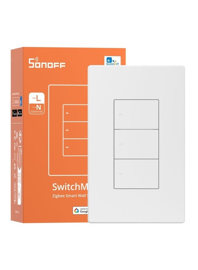 SONOFF Zigbee Smart Light Switch, Required  Zigbee Hub, Interruptor Inteligente, Smart Switch No Neutral or with Neutral, Voice Control with Alexa Google Home, Zigbee Switch ZBM5-3C-120W - Image 1