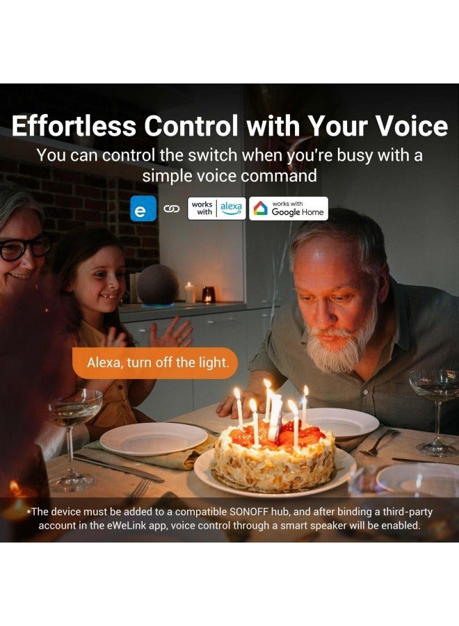 SONOFF Zigbee Smart Light Switch, Required  Zigbee Hub, Interruptor Inteligente, Smart Switch No Neutral or with Neutral, Voice Control with Alexa Google Home, Zigbee Switch ZBM5-3C-120W - Image 3