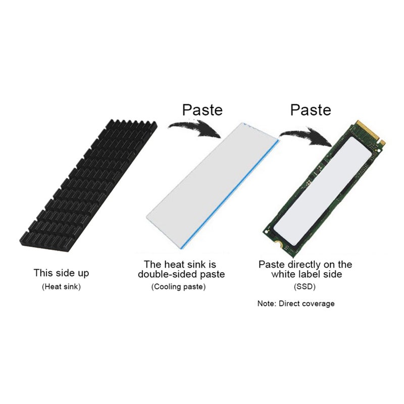 مبرد مظلة تسخين لأقراص SSD PCIE M.2 2280 - مظلة تبريد لأجهزة الكمبيوتر المكتبية المحمولة - لون أسود - Image 4