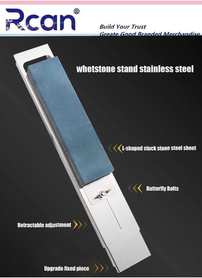 Whetstone Bracket Sink Stainless Steel Whetstone Frame Metal Adjustable Non Slip Anti Rust Thickened Fixed Frame With Double Sided Sharpener Sharp Suitable for Most Household Sinks kitchens