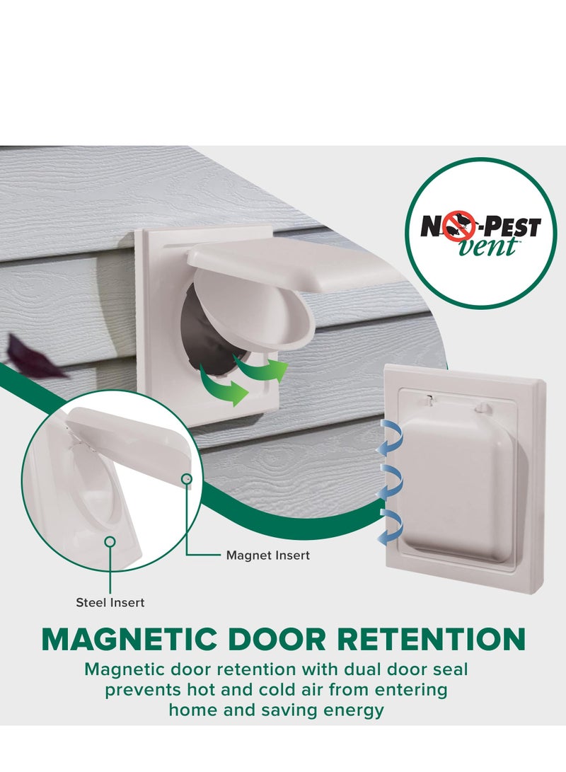 SYOSI Dual Door Dryer Vent Cover Outdoor 4 inch, Made in USA, The ONLY Dryer Vent with a DUAL DOOR DAMPER To Seal Your Home, No Lint Collecting Screen - Image 4