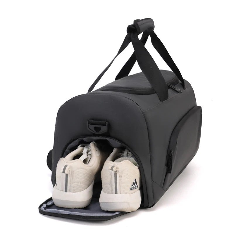 YQbest Logo Printed Duffel Sports Bag, Waterproof Oxford Gym Bag with Shoe Compartment, Fashionable Fitness Exercise Travel Duffel for Men & Women - Image 3