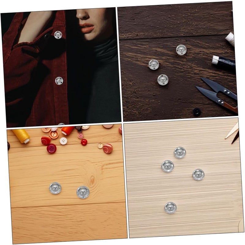 FENICAL 50pcs 12mm Silver Sewing Snap Fasteners Small Brass Press Buttons for Clothing Bags DIY Accessories - Image 4