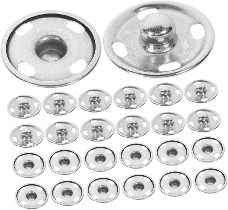 FENICAL 50pcs 12mm Silver Sewing Snap Fasteners Small Brass Press Buttons for Clothing Bags DIY Accessories - Image 1