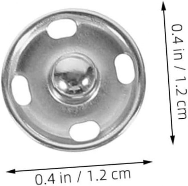 FENICAL 50pcs 12mm Silver Sewing Snap Fasteners Small Brass Press Buttons for Clothing Bags DIY Accessories - Image 2
