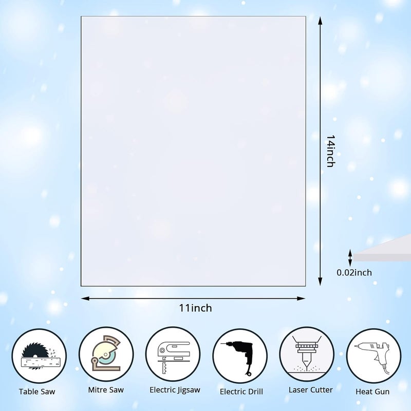 comfrt 5 Pieces Polycarbonate Sheets Clear Plastic Sheet Thin Rigid Plastic Sheet Clear Polycarbonate Sheet Shatter Resistant Plastic Sheets for DIY Crafts Document Picture Frames (14 x 11 x 0.02 Inches) - Image 2