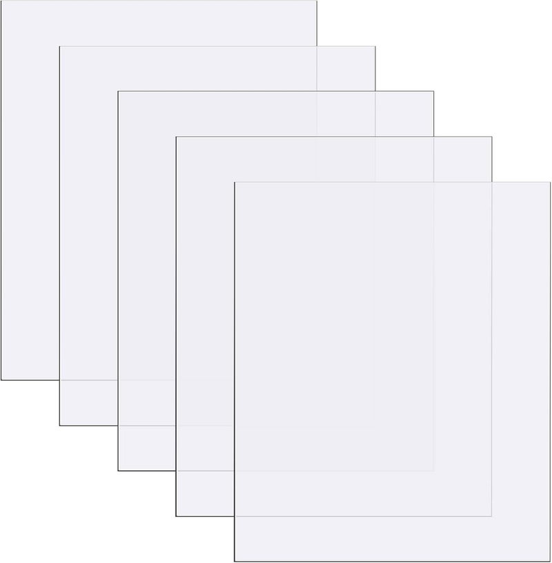 comfrt 5 Pieces Polycarbonate Sheets Clear Plastic Sheet Thin Rigid Plastic Sheet Clear Polycarbonate Sheet Shatter Resistant Plastic Sheets for DIY Crafts Document Picture Frames (14 x 11 x 0.02 Inches) - Image 1