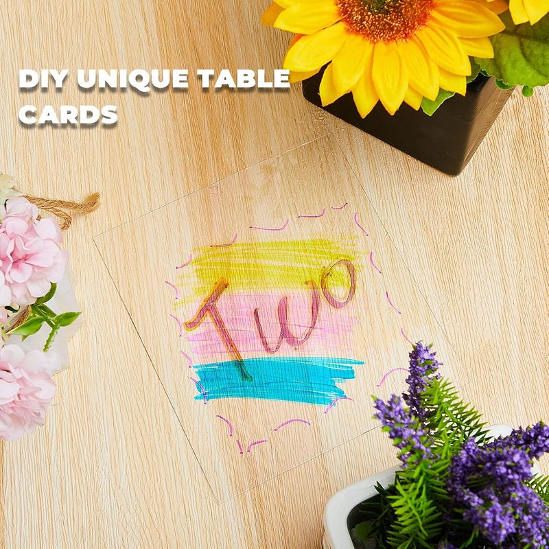 comfrt 5 Pieces Polycarbonate Sheets Clear Plastic Sheet Thin Rigid Plastic Sheet Clear Polycarbonate Sheet Shatter Resistant Plastic Sheets for DIY Crafts Document Picture Frames (14 x 11 x 0.02 Inches) - Image 3