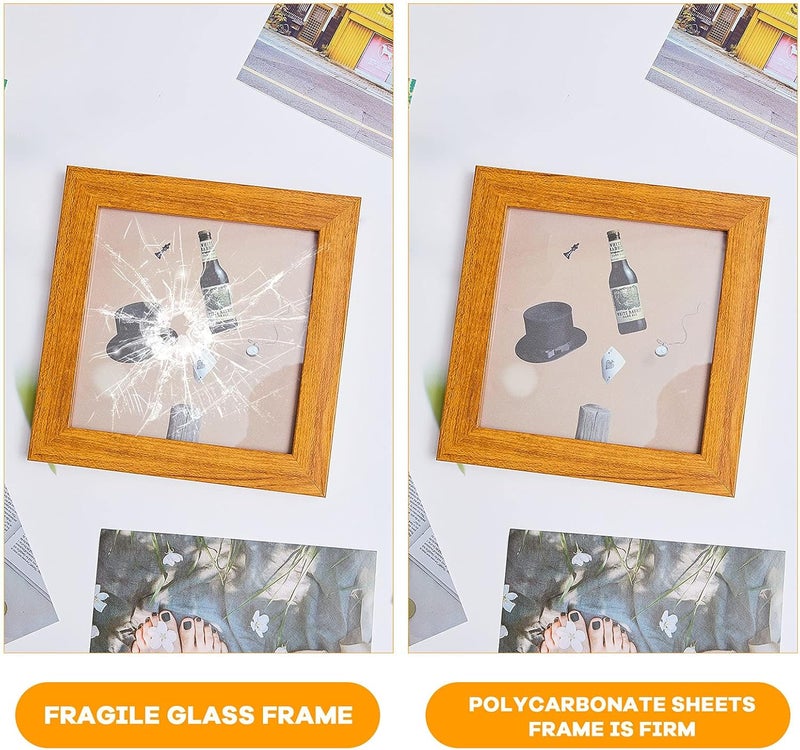 comfrt 5 Pieces Polycarbonate Sheets Clear Plastic Sheet Thin Rigid Plastic Sheet Clear Polycarbonate Sheet Shatter Resistant Plastic Sheets for DIY Crafts Document Picture Frames (14 x 11 x 0.02 Inches) - Image 4