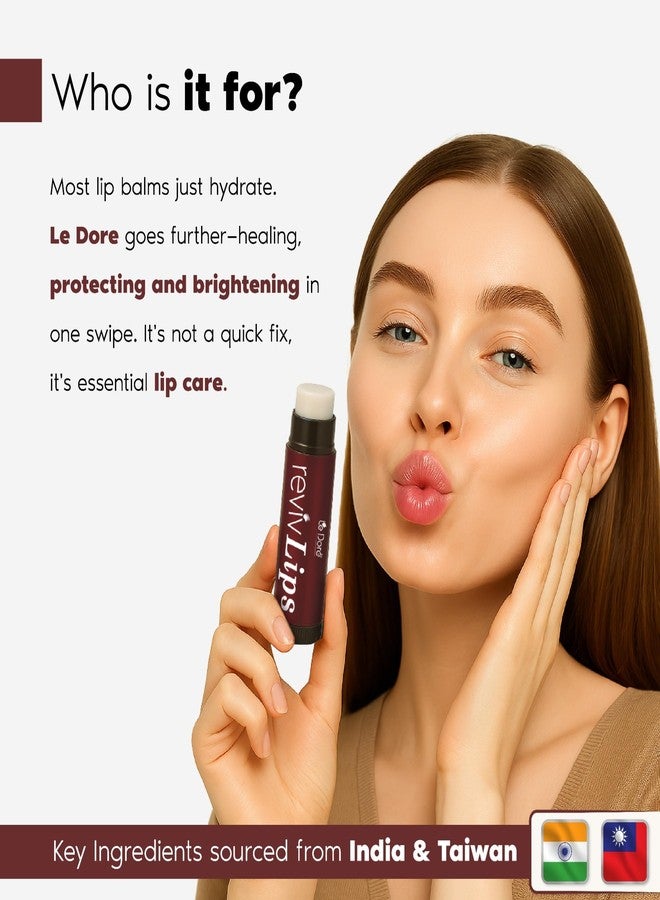 Le Dore RevivLips Lip Balm | With Ceramides, SabiWhite, Kojic Acid, Vitamin E & SPF 50 | Hydrates, Softens & Supports Even Lip Tone | Non-Sticky, Lightweight Formula | 5gm - Image 5