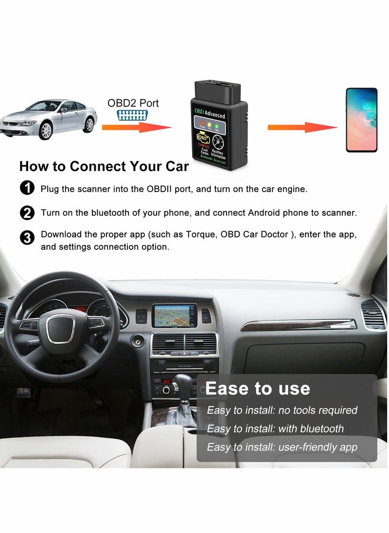 Generic - Car OBD2 Scanner Bluetooth Diagnostic Tool Code Reader Check Engine Light for Andriod iOS Windows - Image 1