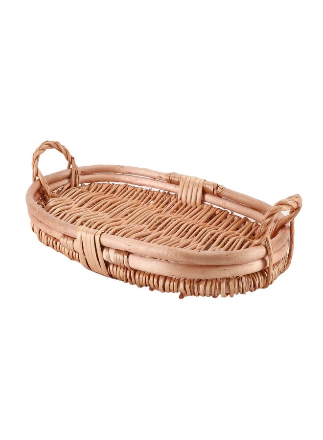 SHCMSADO Ellipse Serving Tray with Handles(16 Inches)-Stylish and Functional Serving Tray for Appetizers, Drinks, and More -Large Oval Tray Made of Wicker. - Image 1