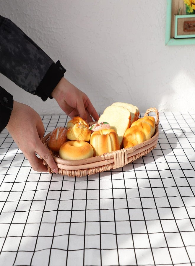 SHCMSADO Ellipse Serving Tray with Handles(16 Inches)-Stylish and Functional Serving Tray for Appetizers, Drinks, and More -Large Oval Tray Made of Wicker. - Image 4
