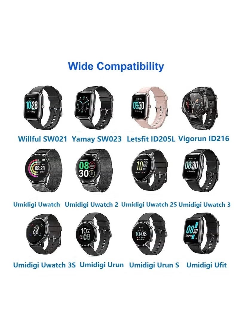 شاحن ساعة ذكية مغناطيسي بطول 3.3 قدم، كابل شحن USB متوافق مع ساعات YAMAY VeryFitPro SW023 ID205L SW021 ID205U ID205S SW025 Uwatch 3 3S 2 2S - Image 2