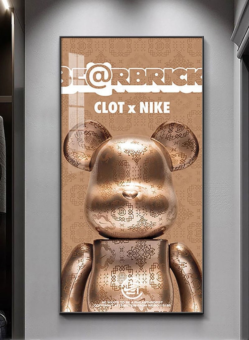 Merry Moments KAWS Artwork Modern Canvas Paintings Sketch Poster Print Wall Art Pictures for Living Room Bedroom Home Decor with Black Colour Frame 40x80 cm  - Image 1