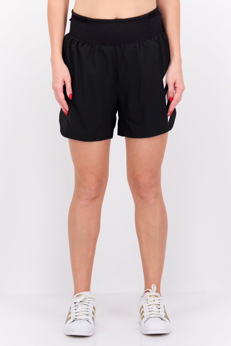 Adidas شورتات تدريب رياضية نسائية مقاس 5، أسود - Image 1