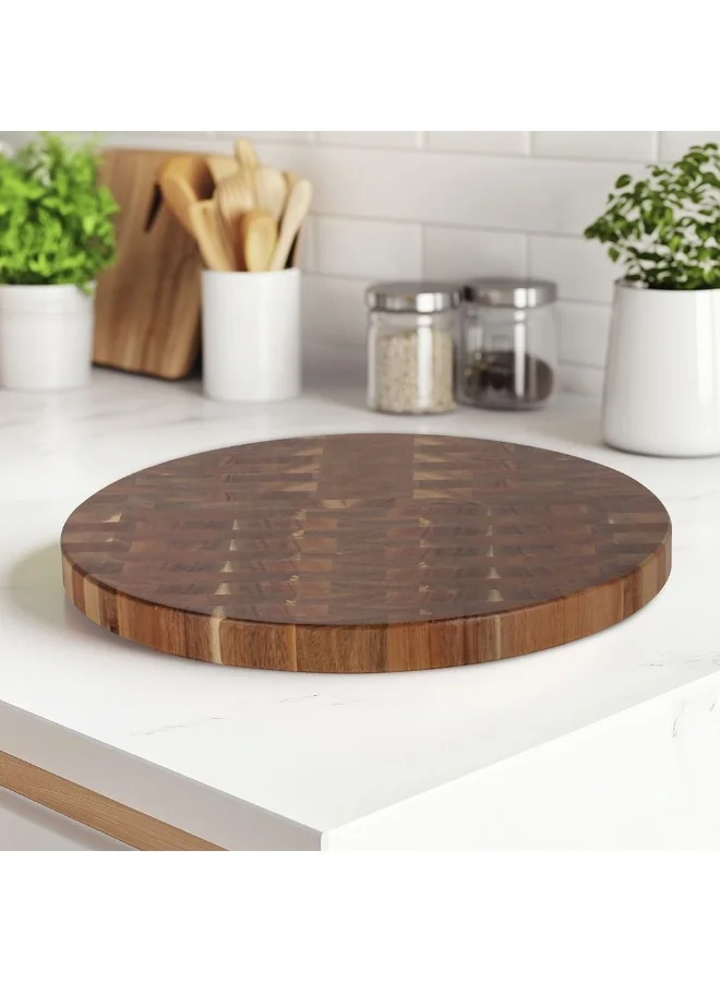 DANUBE HOME Loretta Acacia Wood Chopping Board Nature – Premium Kitchen Cutting Board, Durable, Non-Slip, Eco-Friendly, Perfect for Food Prep, Slicing & Chopping 40X40X3Cm