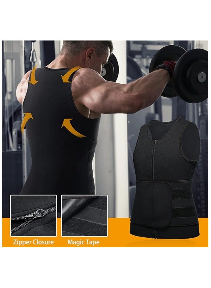 Excefore Sauna Vest with Waist Trainer for Men, 2 in 1 Men's Abdomen Trainer Neoprene Slimming Workout Vest Shaper Promotes Healthy Sweat, Weight Loss, Lower Back Posture(XXL) - Image 5