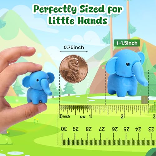 3 otters 50 Pack Animal Erasers, Desk Pets Classroom Prizes Treasure Box Toys Game Reward for School, Mini Fun Cute Erasers for Gag Gift Goodie Bag Stuffers Party Favors - Image 2