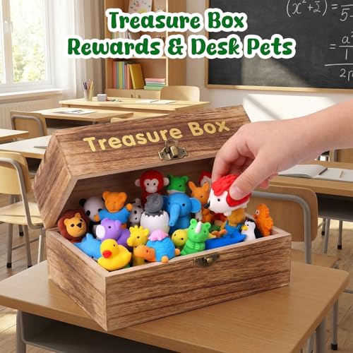 3 otters 50 Pack Animal Erasers, Desk Pets Classroom Prizes Treasure Box Toys Game Reward for School, Mini Fun Cute Erasers for Gag Gift Goodie Bag Stuffers Party Favors - Image 4