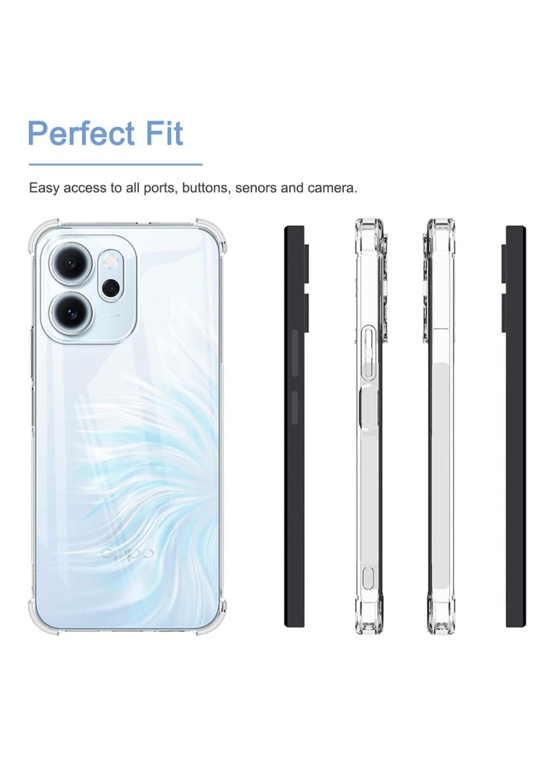 Transparent protective case suitable for OPPO Reno 14F/Reno 14 FS 5G, with 3-piece screen protector, ultra-thin soft TPU corner bumper airbag drop protection shockproof and scratch-resistant mobile - Image 5