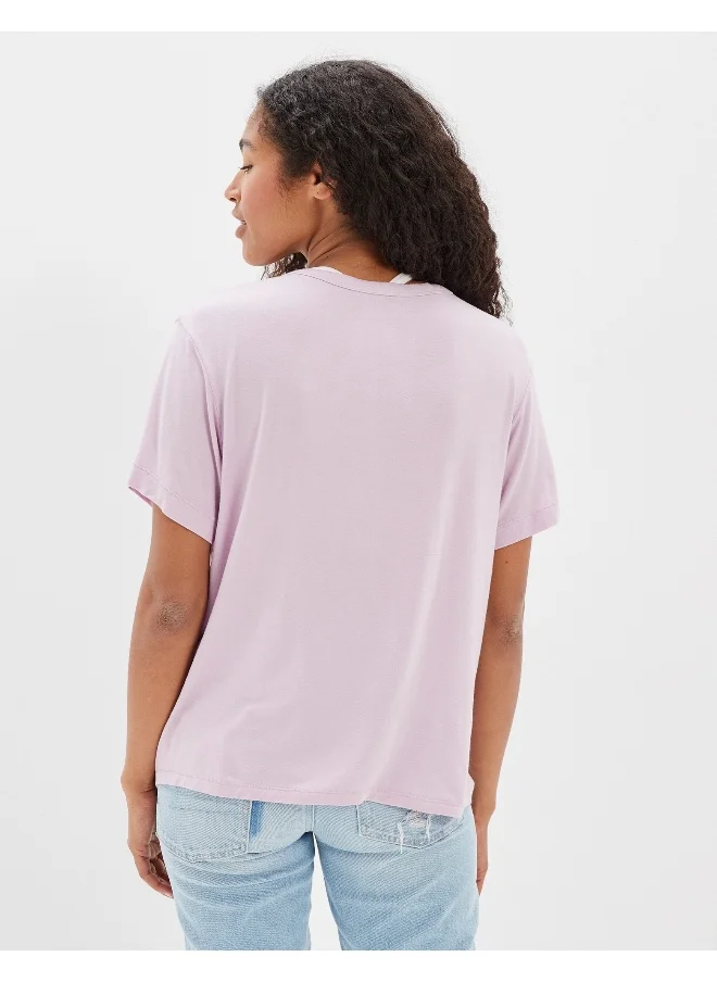 امريكان ايجل AE Oversized Soft & Se*y V-Neck T-Shirt