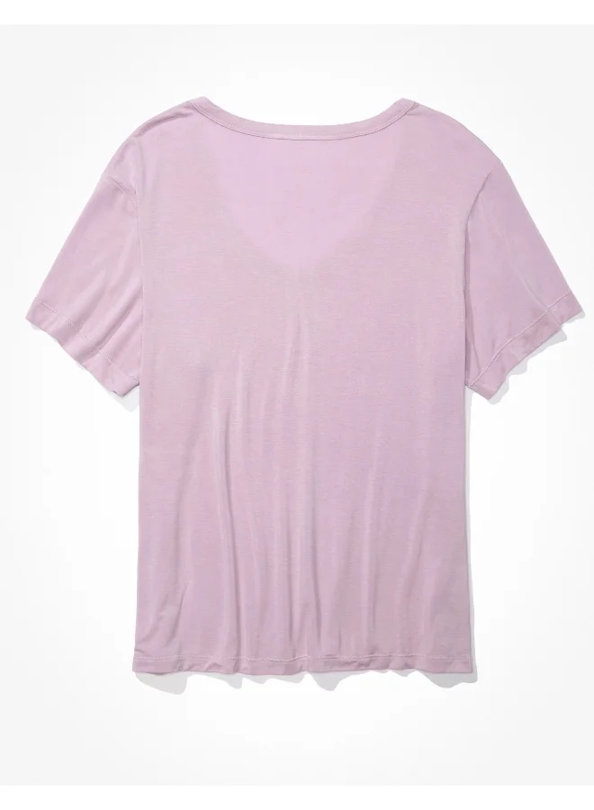 امريكان ايجل AE Oversized Soft & Se*y V-Neck T-Shirt