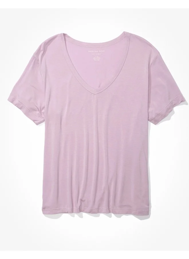 امريكان ايجل AE Oversized Soft & Se*y V-Neck T-Shirt