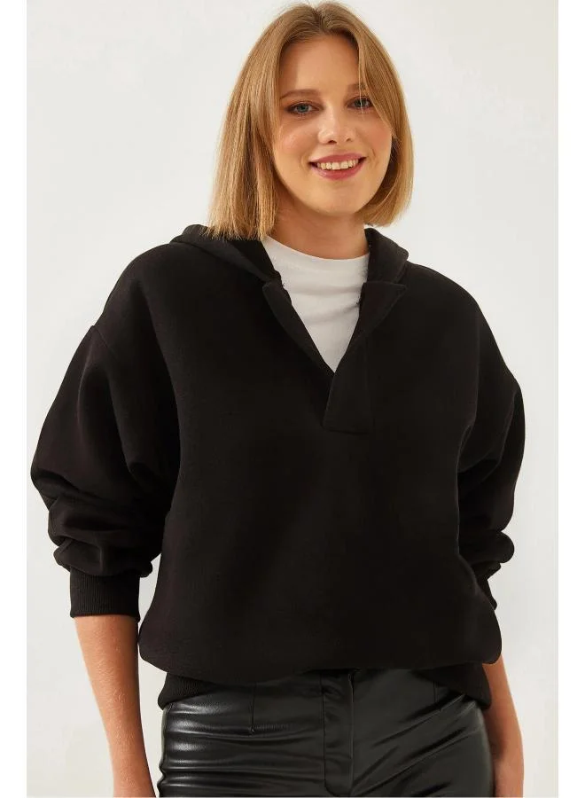 Ginger Basics Polo Neck Oversize Sweatshirt