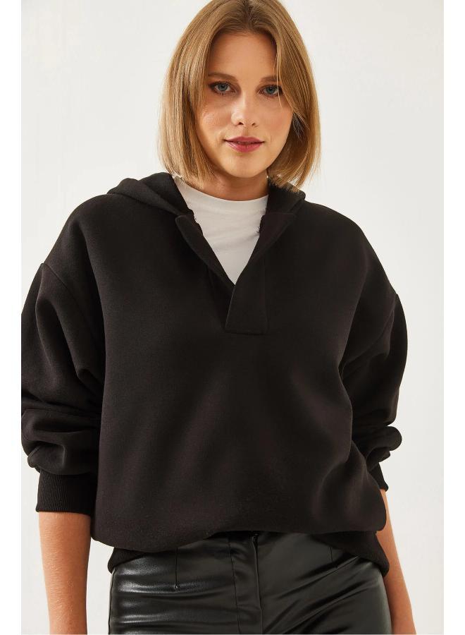 Ginger Basics Polo Neck Oversize Sweatshirt - Image 3