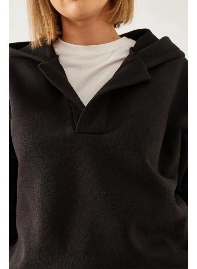 Ginger Basics Polo Neck Oversize Sweatshirt - Image 5
