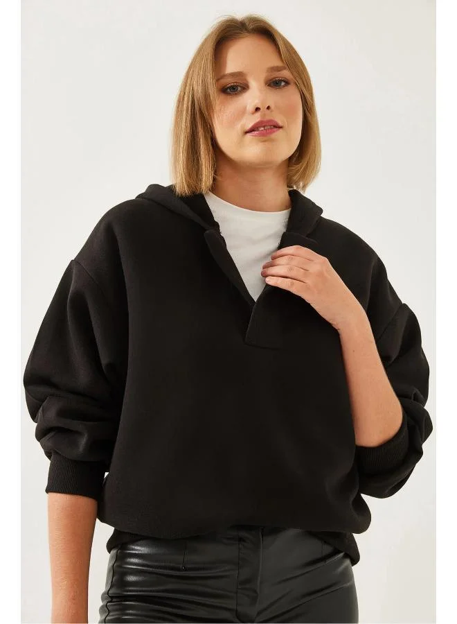 Ginger Basics Polo Neck Oversize Sweatshirt