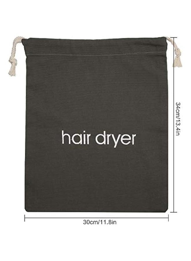Generic Hair Dryer Bags Drawstring Bag Hairdryer Container, 11.8 by 13.8 Inch(Cotton,Gray)  - Image 2