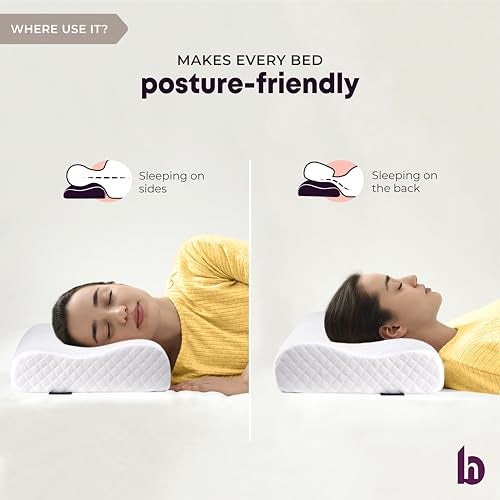 betterhood PosturePro Premium Cervical Pillow for Neck Pain and Shoulder Pain, Memory Foam Pillow, Cervical Pillow for Spondylitis Neck, Contour Pillow for Neck Pain Sleeping (Large Size, White) - Image 5