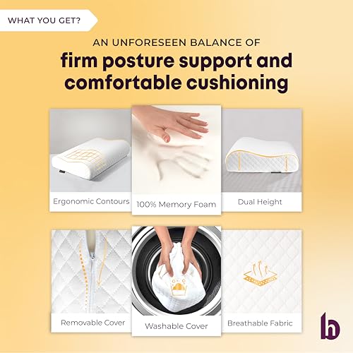 betterhood PosturePro Premium Cervical Pillow for Neck Pain and Shoulder Pain, Memory Foam Pillow, Cervical Pillow for Spondylitis Neck, Contour Pillow for Neck Pain Sleeping (Large Size, White) - Image 4